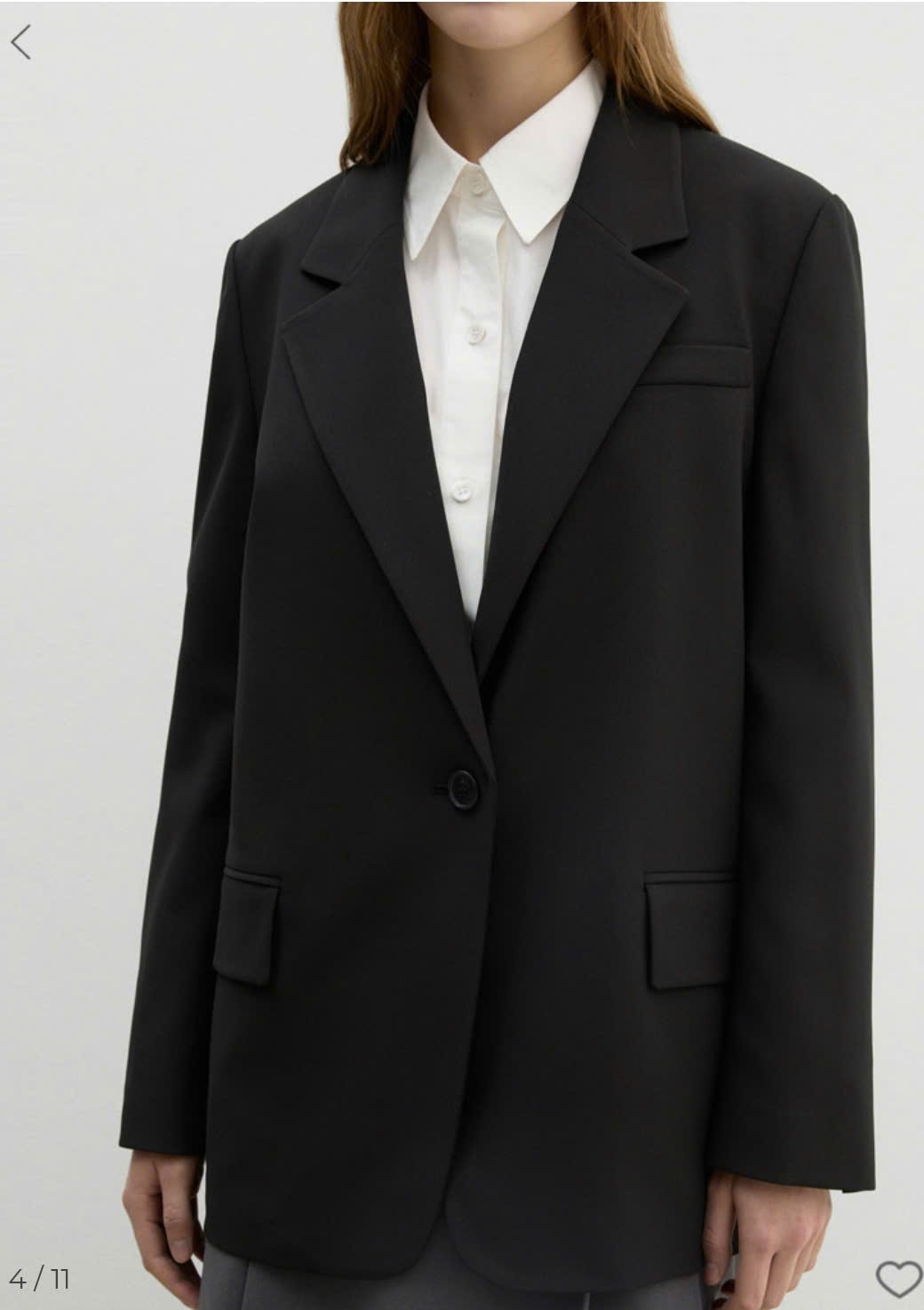 Blazer oversize 1 cúc, hạ vai, thân sau may chắp vạt