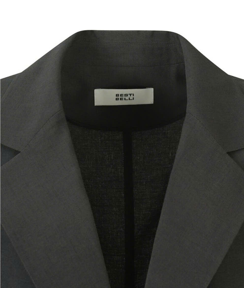 Áo blazer linen ngắn tay, cài móc, 4 cúc trước