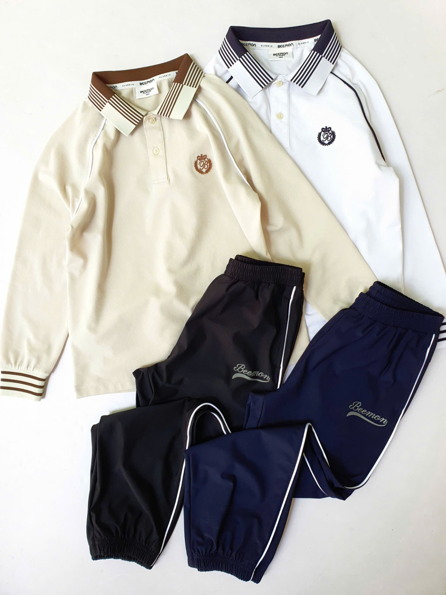 Bộ polo dài tay Beemon BT, BG áo dòng vải polo , quần dòng vải golf