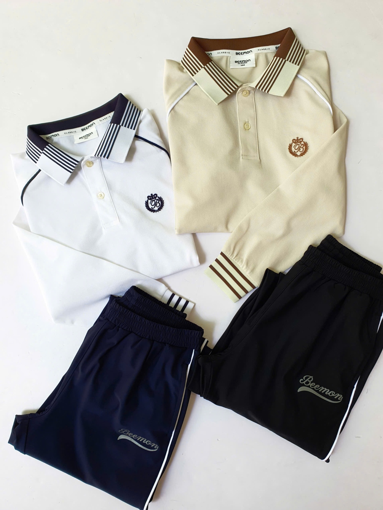 Bộ polo dài tay Beemon BT, BG áo dòng vải polo , quần dòng vải golf