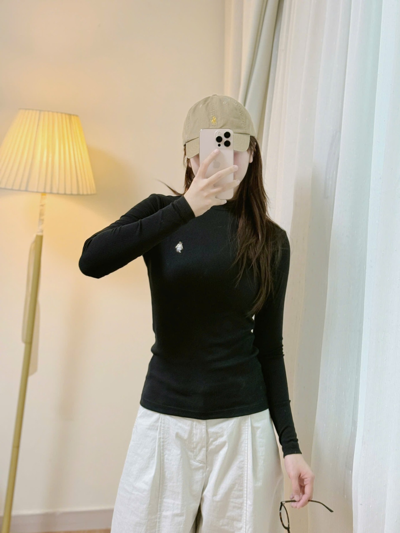 Áo thun Beemon cổ 3 phân người lớn, thêu gấu