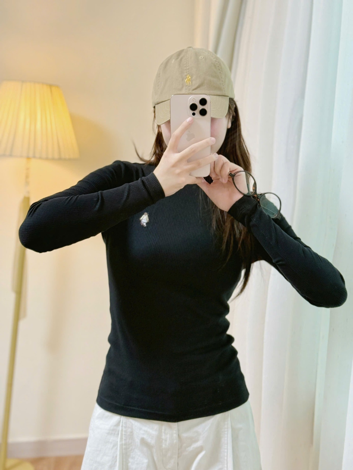 Áo thun Beemon cổ 3 phân người lớn, thêu gấu