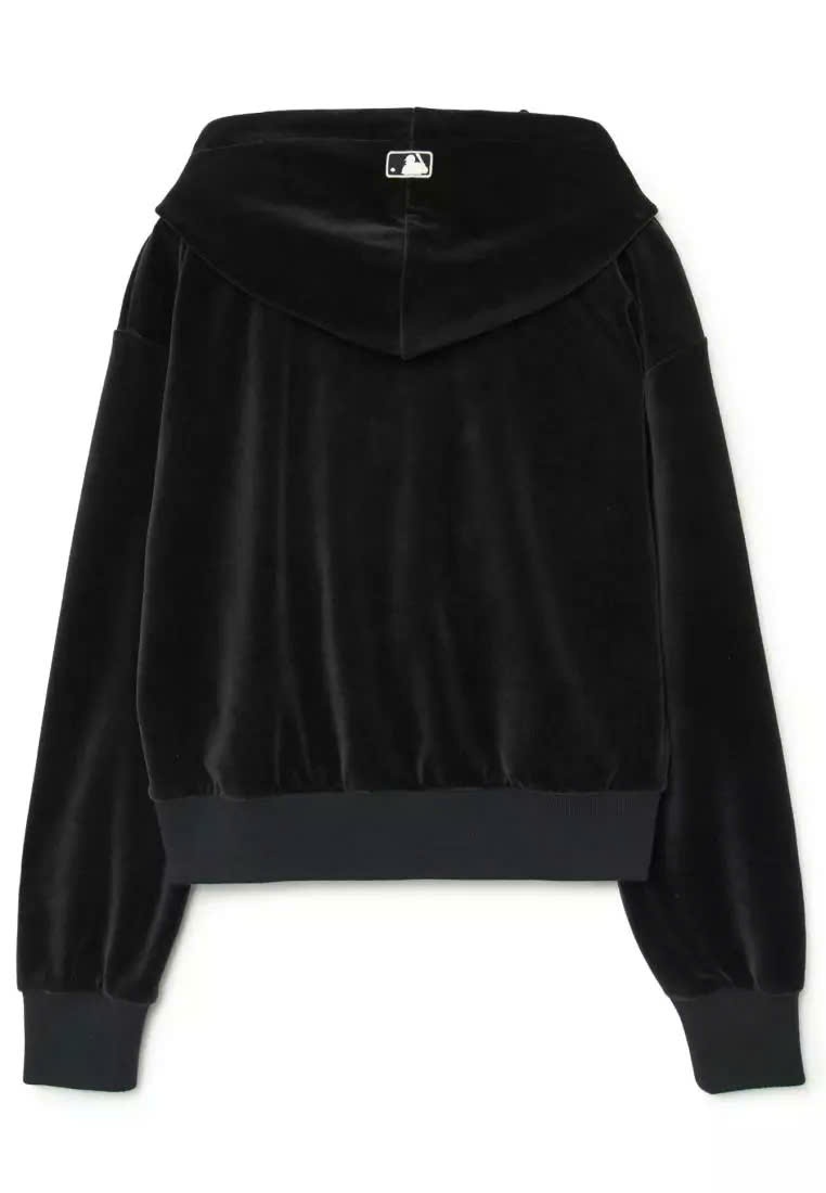 Áo hoodie nhung tuyết, dáng croptop, bo gấu