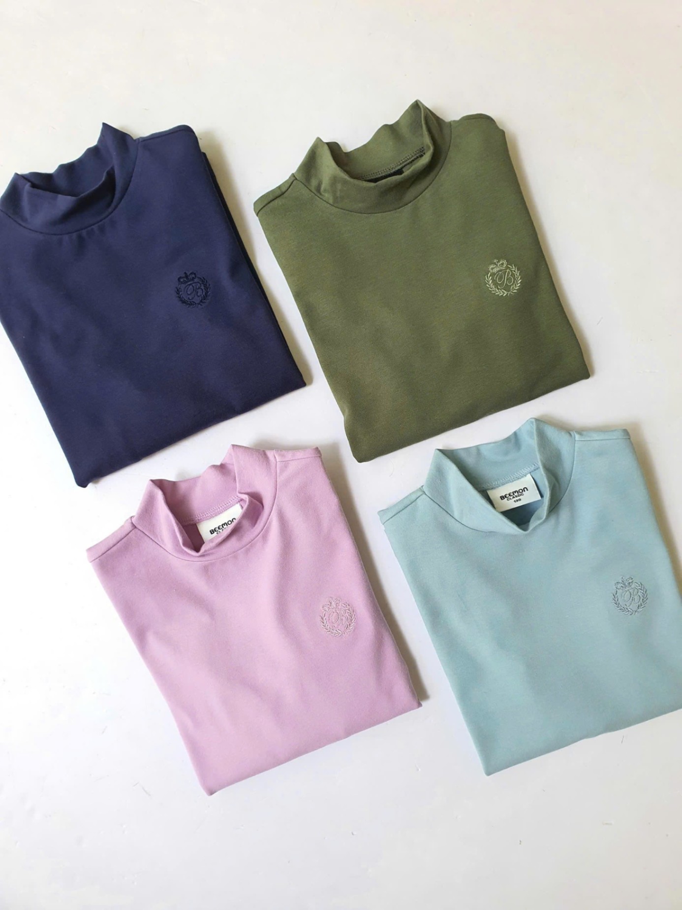 Áo thun cổ 3 phân cotton dày dặn, thêu gấu