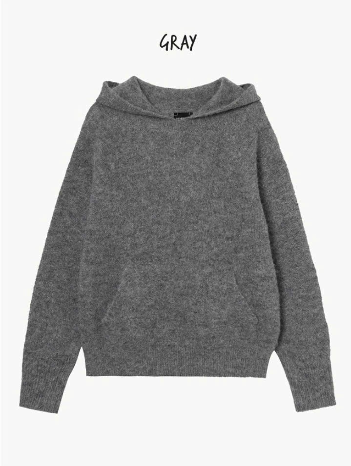 Áo len hoodie lấp lánh, túi vuông trước