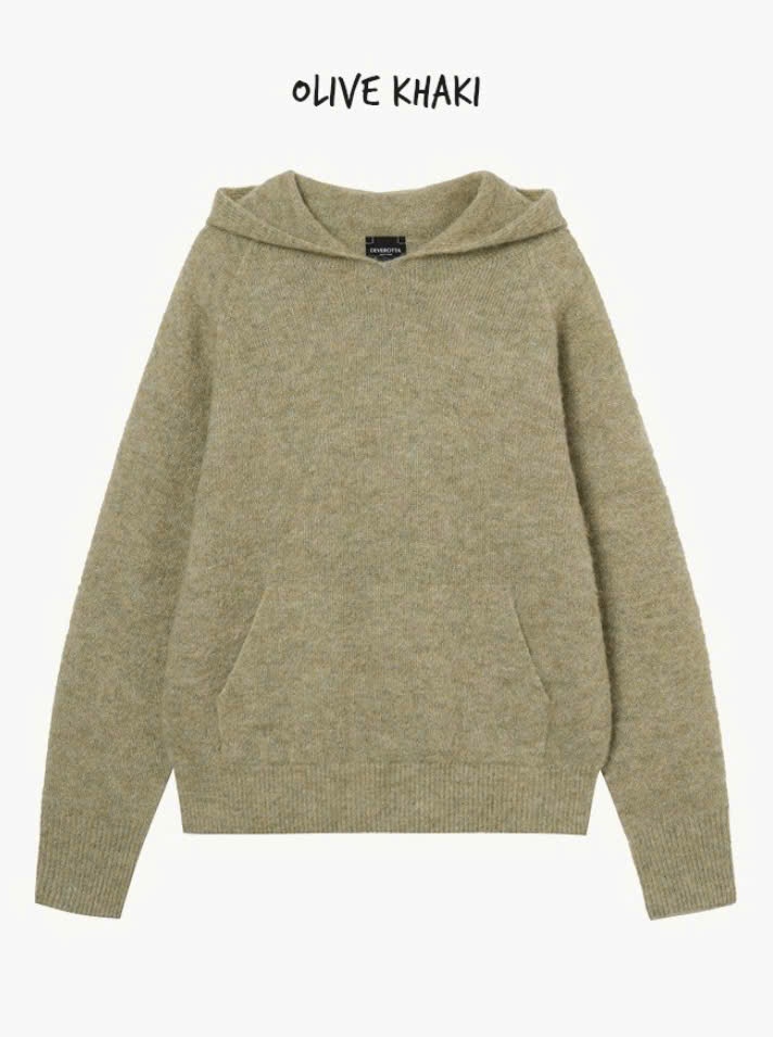 Áo len hoodie lấp lánh, túi vuông trước