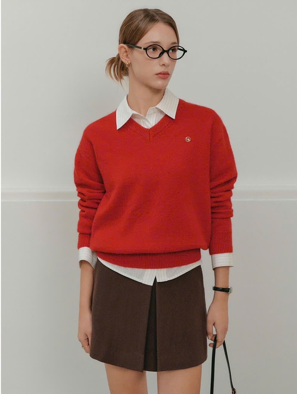 Áo len cổ tim ,dài tay