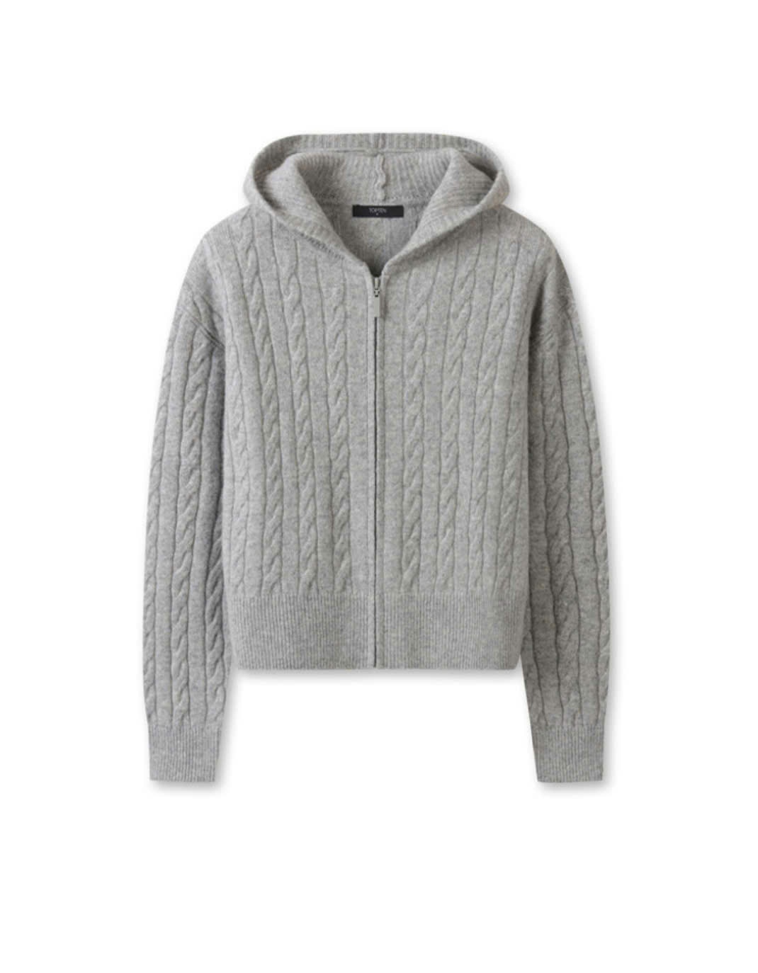 Áo len khoác hoodie Zip, vặn thừng