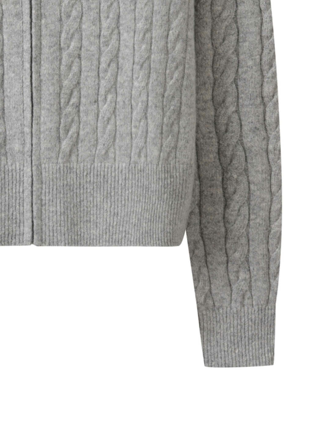 Áo len khoác hoodie Zip, vặn thừng