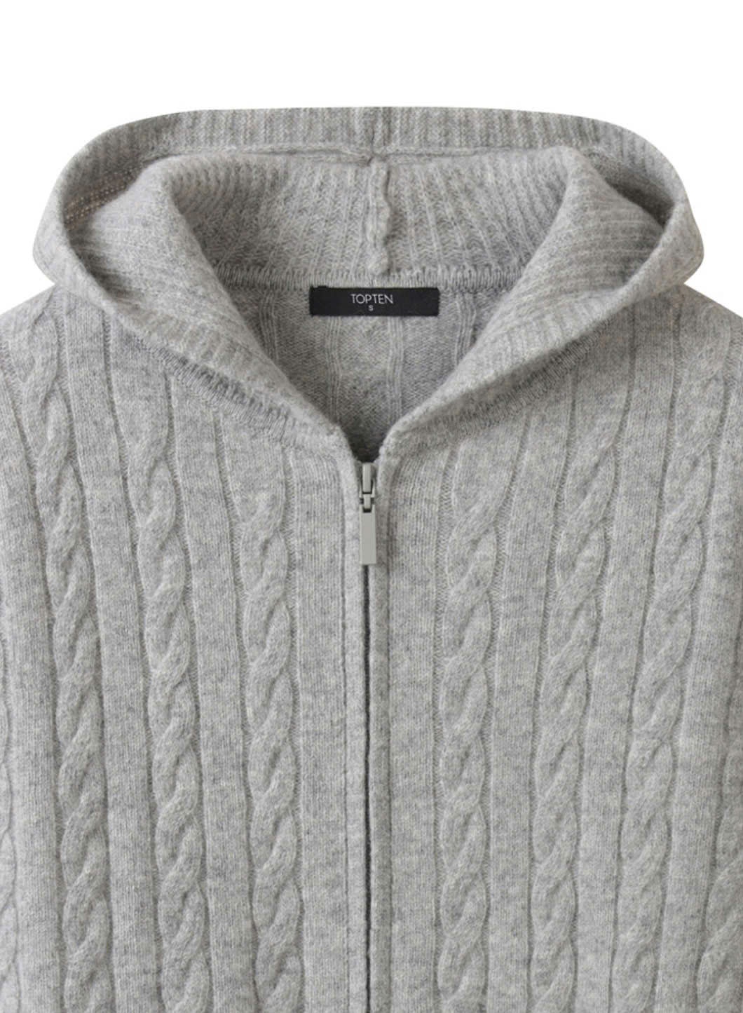 Áo len khoác hoodie Zip, vặn thừng