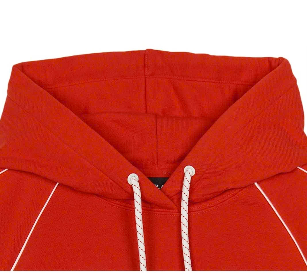 Áo nỉ hoodie dáng crop, phối viền màu, logo nhỏ trước ngực