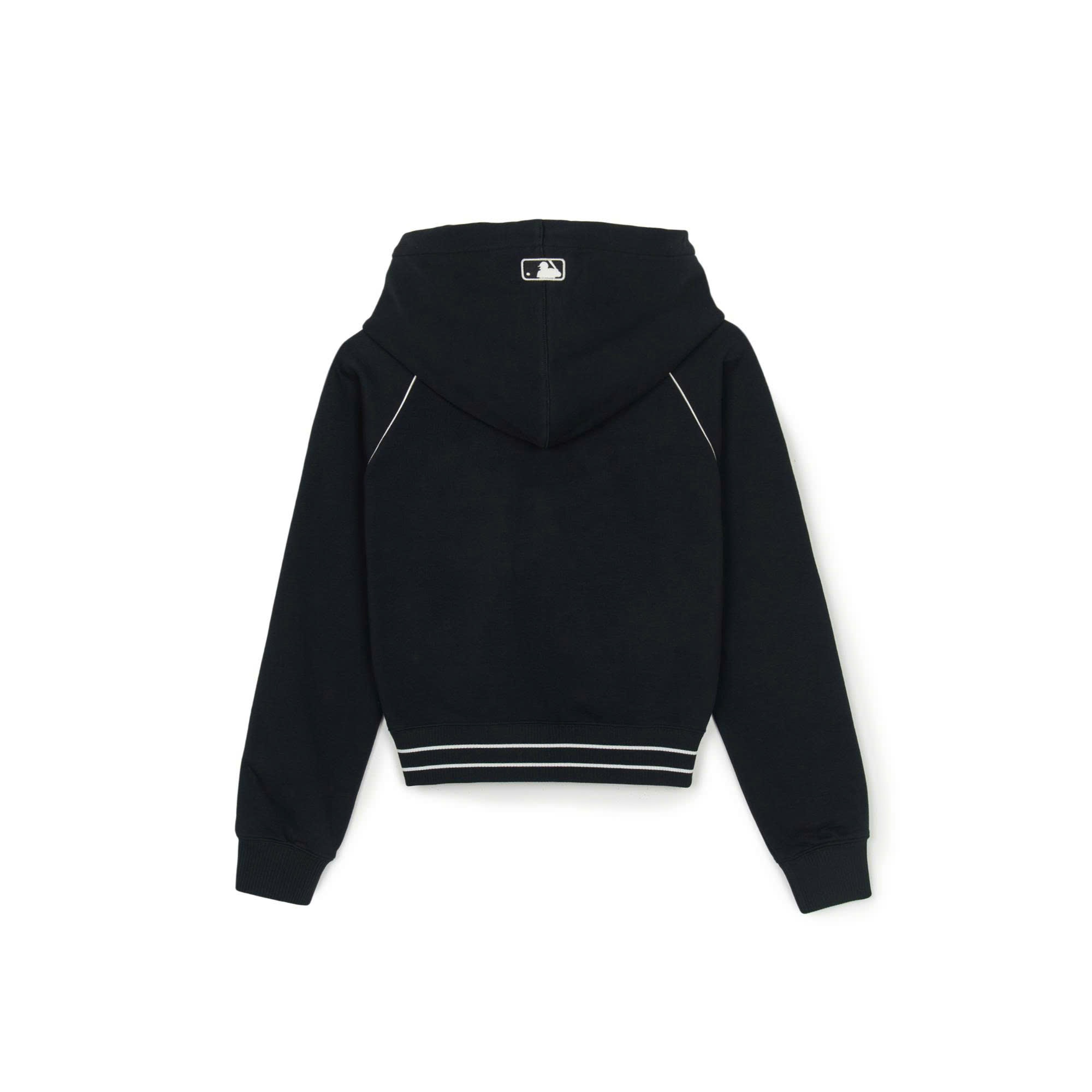 Áo nỉ hoodie dáng crop, phối viền màu, logo nhỏ trước ngực