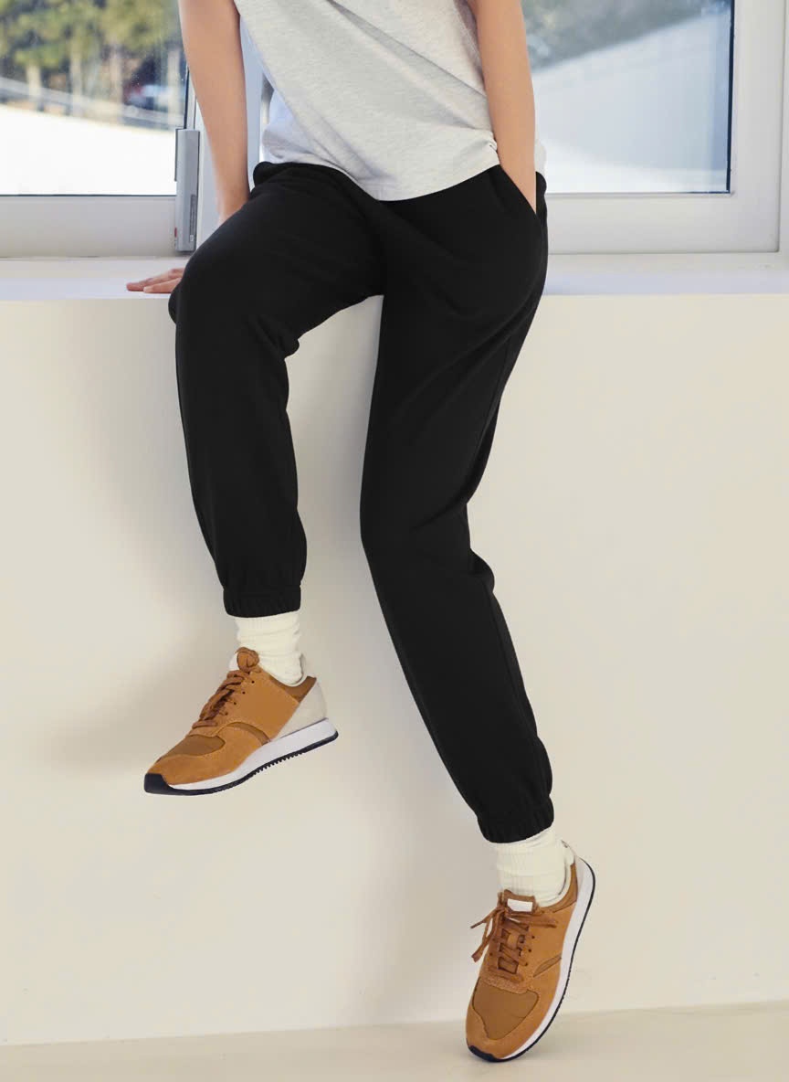 Quần jogger nỉ da cá, cạp chun, dây rút quần