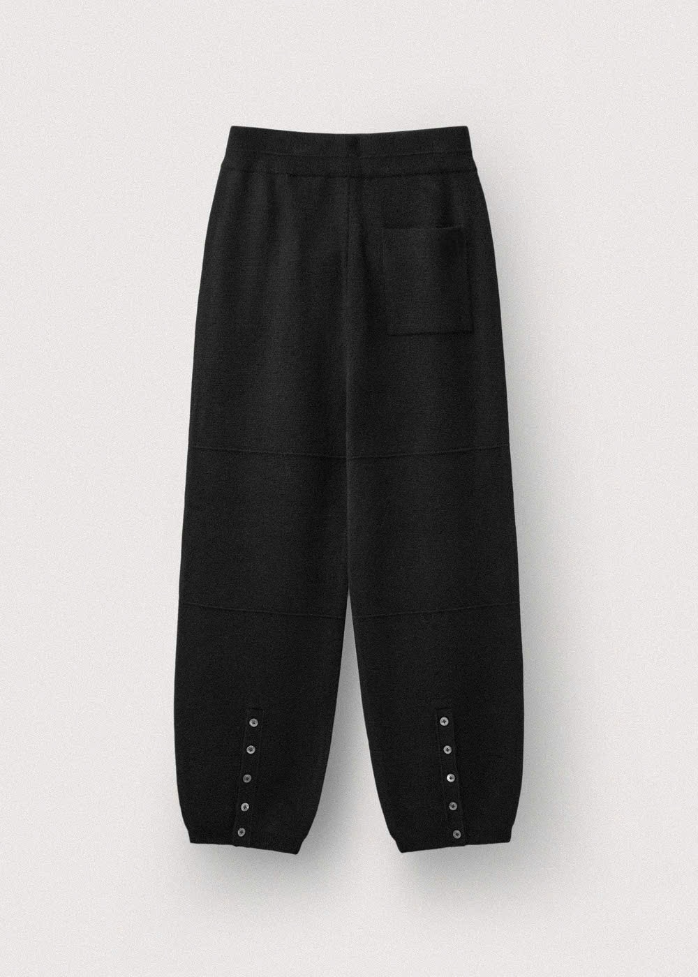 Quần baggy len unisex, cạp chun, đính hàng cúc sau