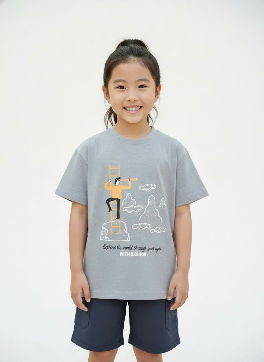 Bộ Beemon cho bé, áo ngắn tay, cổ tròn, quần golf co giãn