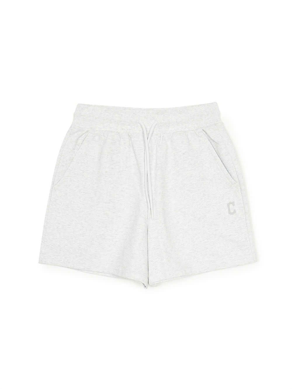Quần short nỉ da cá cạp chun, logo nhỏ sau