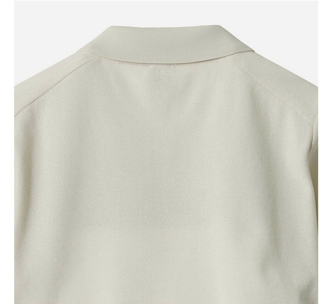 Áo thun dệt kim cổ polo ngắn tay, logo thỏ nhỏ