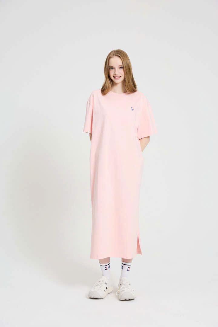 Váy cotton maxi, logo nhỏ trước ngực