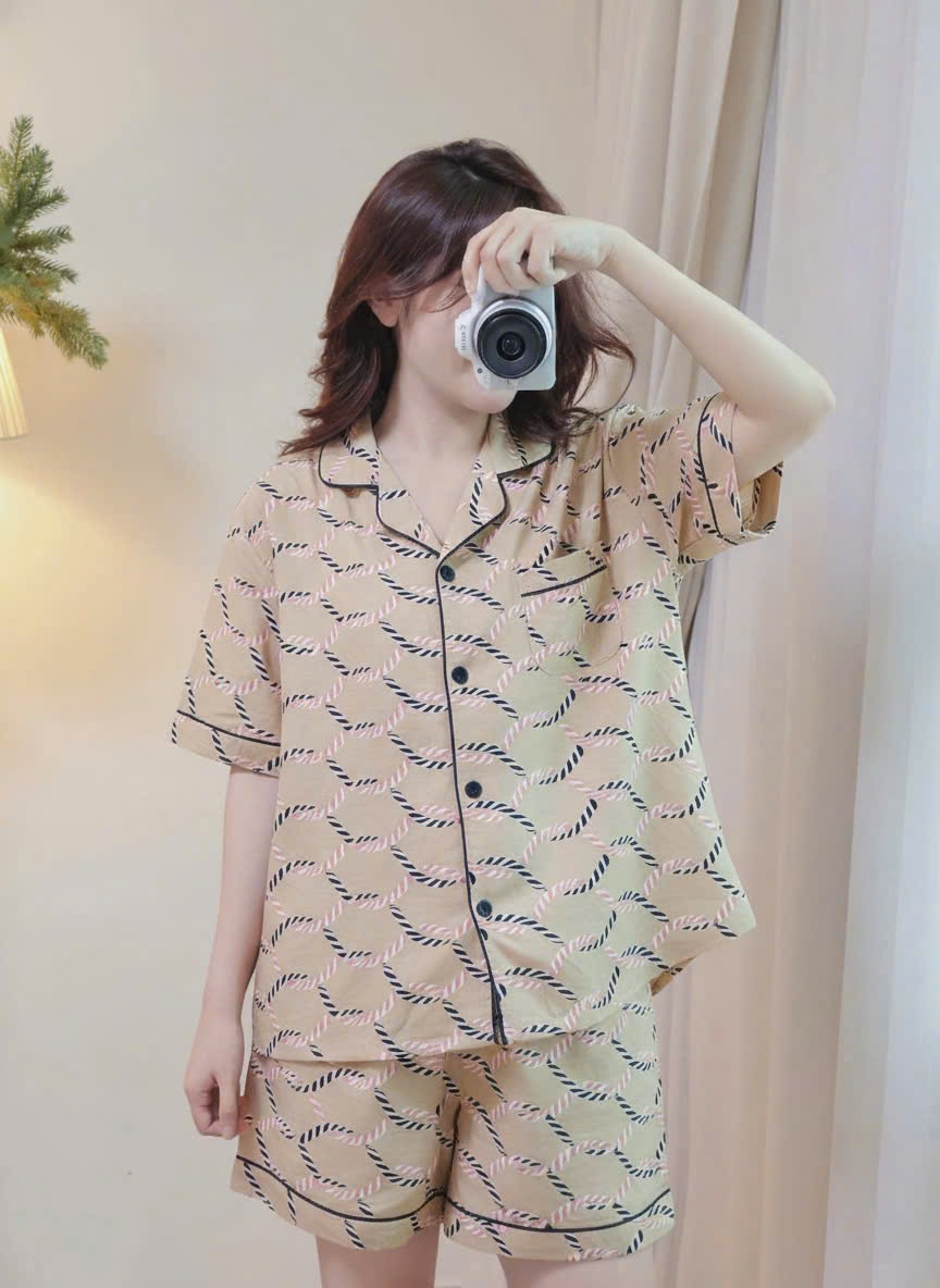 Bộ pijama pha linen Beemon người lớn