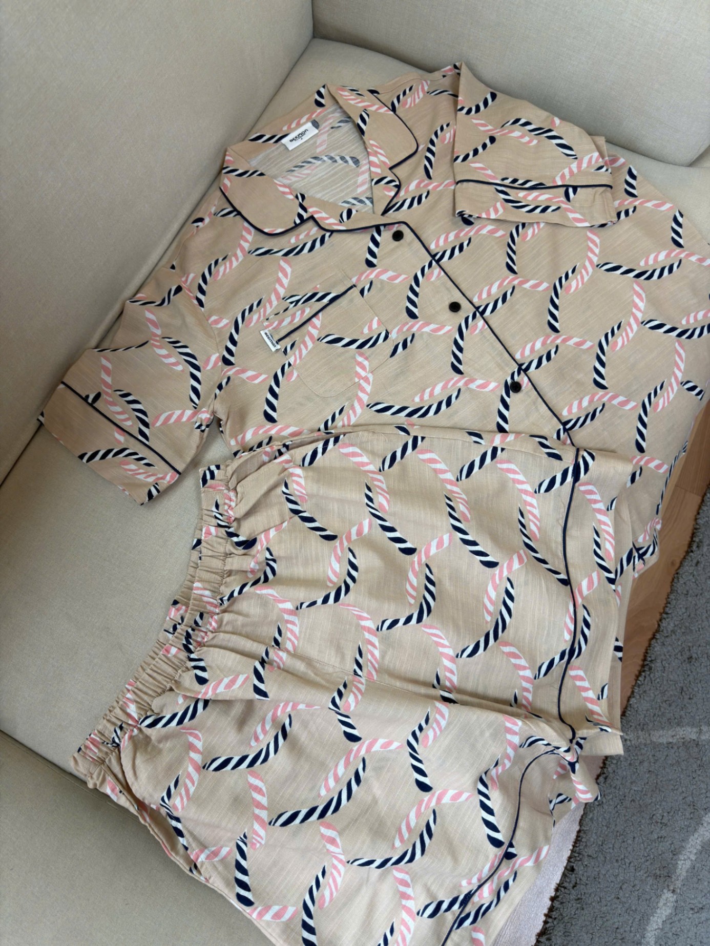 Bộ pijama pha linen Beemon người lớn