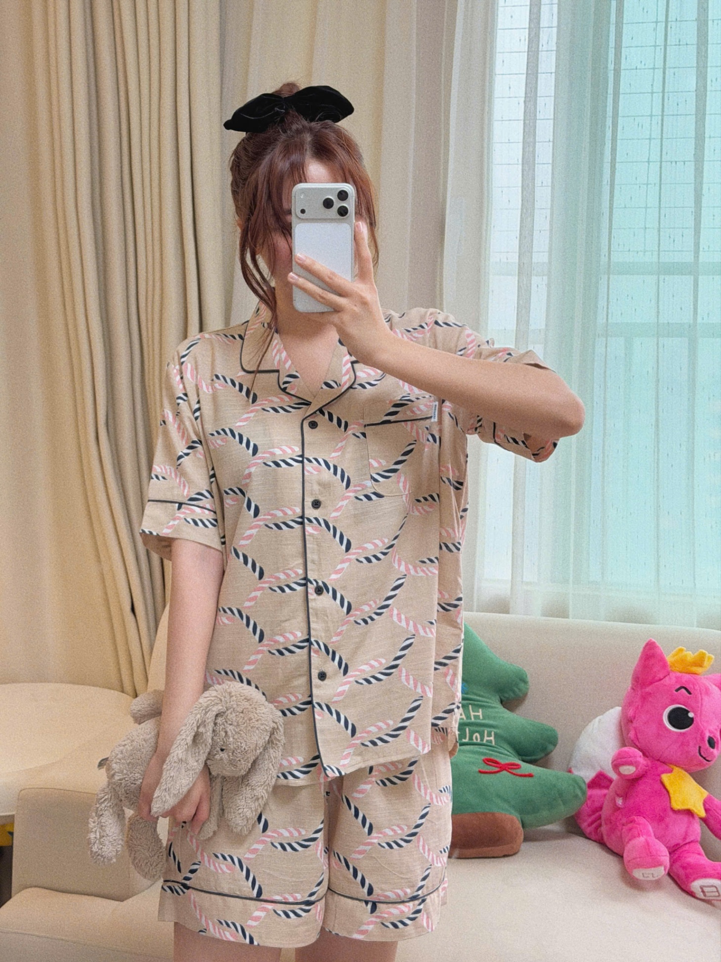 Bộ pijama pha linen Beemon người lớn