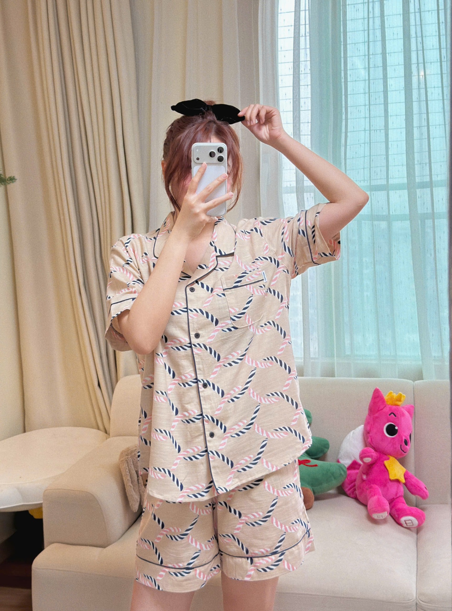Bộ pijama pha linen Beemon người lớn