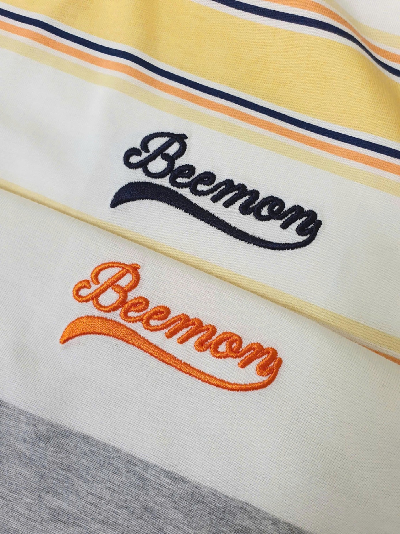Bộ beemon BTBG, áo cotton kẻ ngang, quần cạp chun giả jean