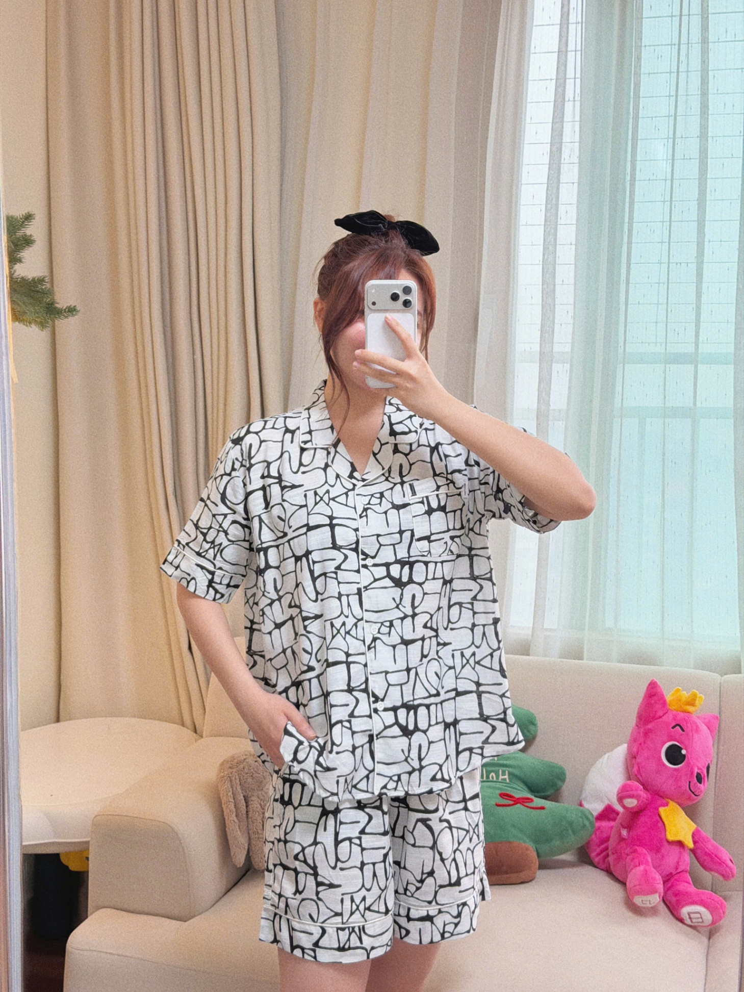 Bộ pijama pha linen Beemon người lớn