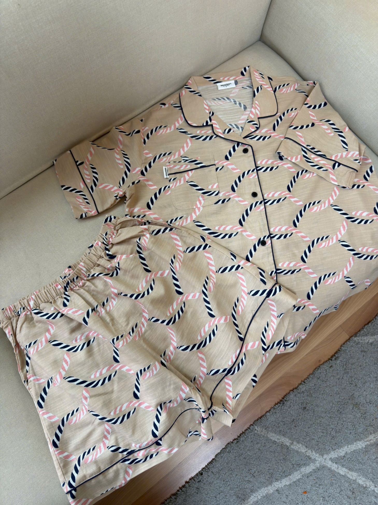 Bộ pijama pha linen Beemon người lớn