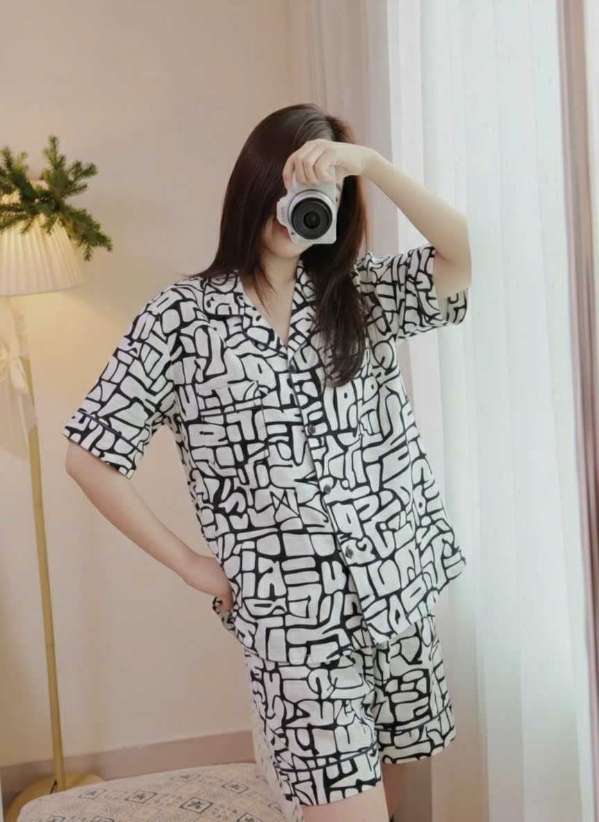 Bộ pijama pha linen Beemon người lớn