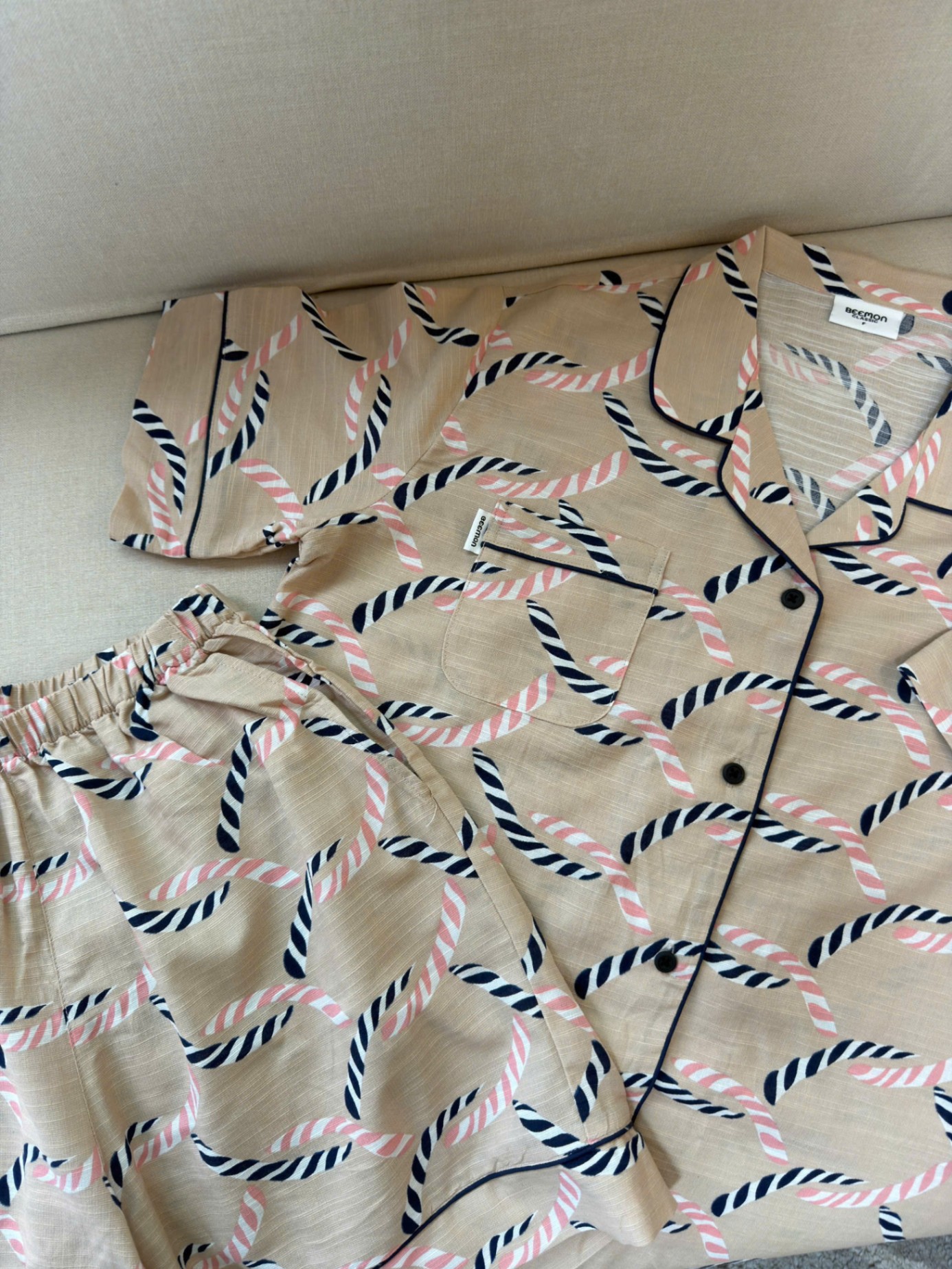 Bộ pijama pha linen Beemon người lớn