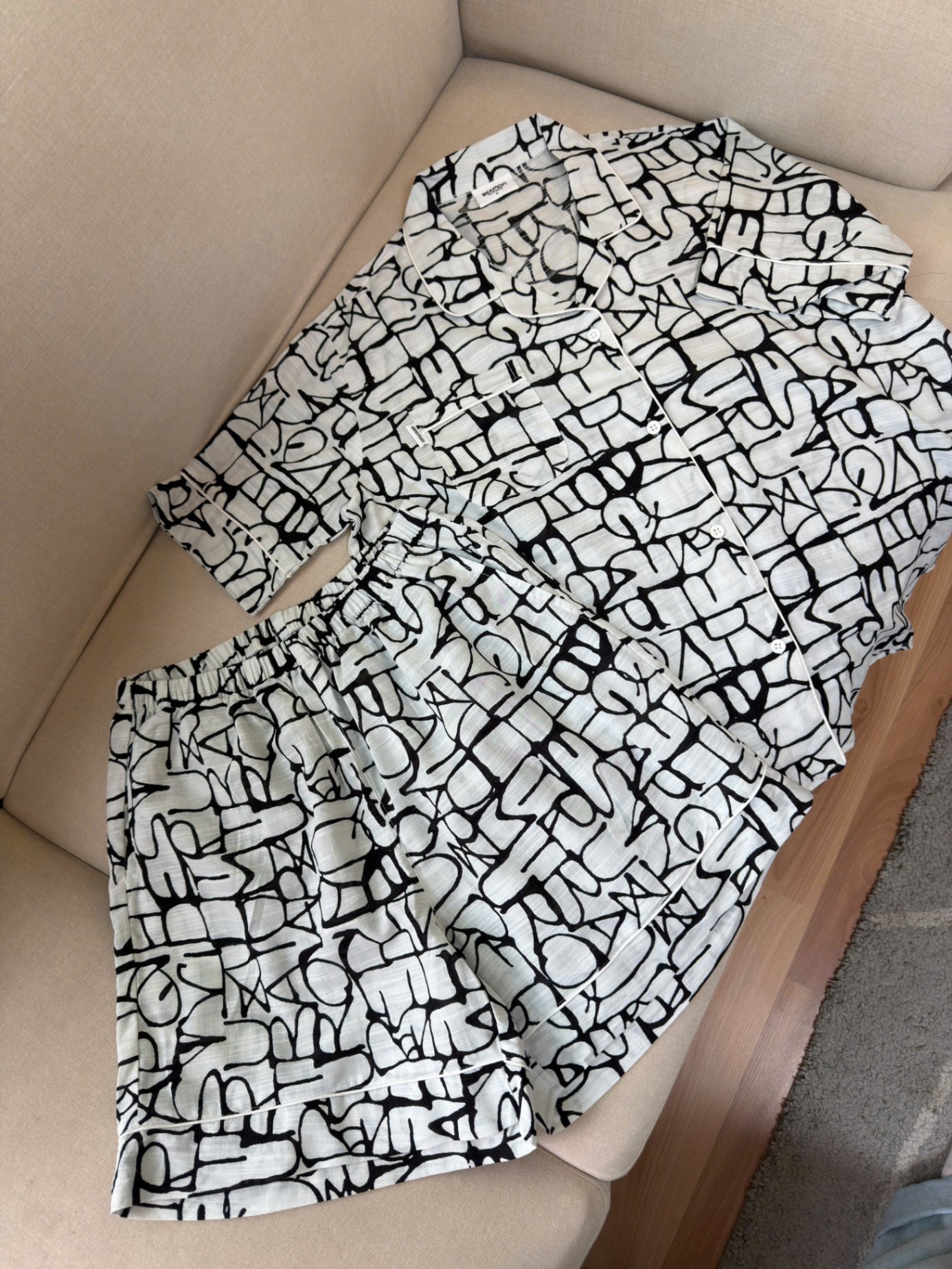 Bộ pijama pha linen Beemon người lớn