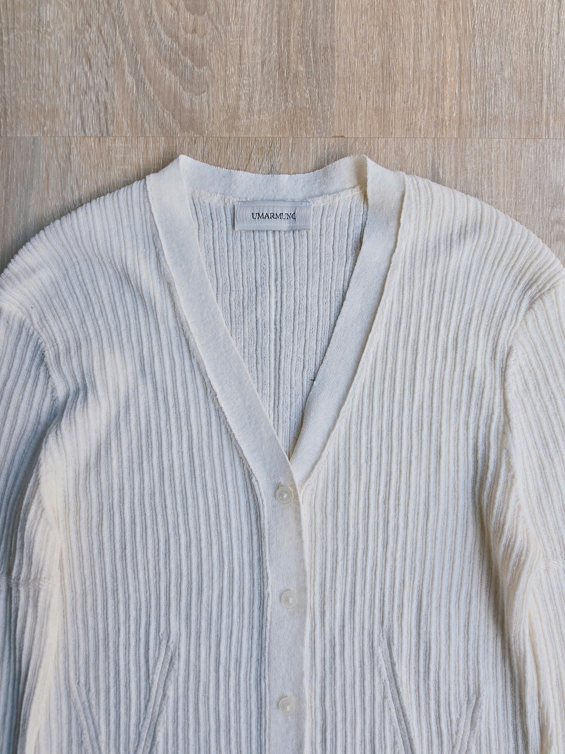 Áo cardigan cổ V dài tay gân sọc, 1 hàng cúc