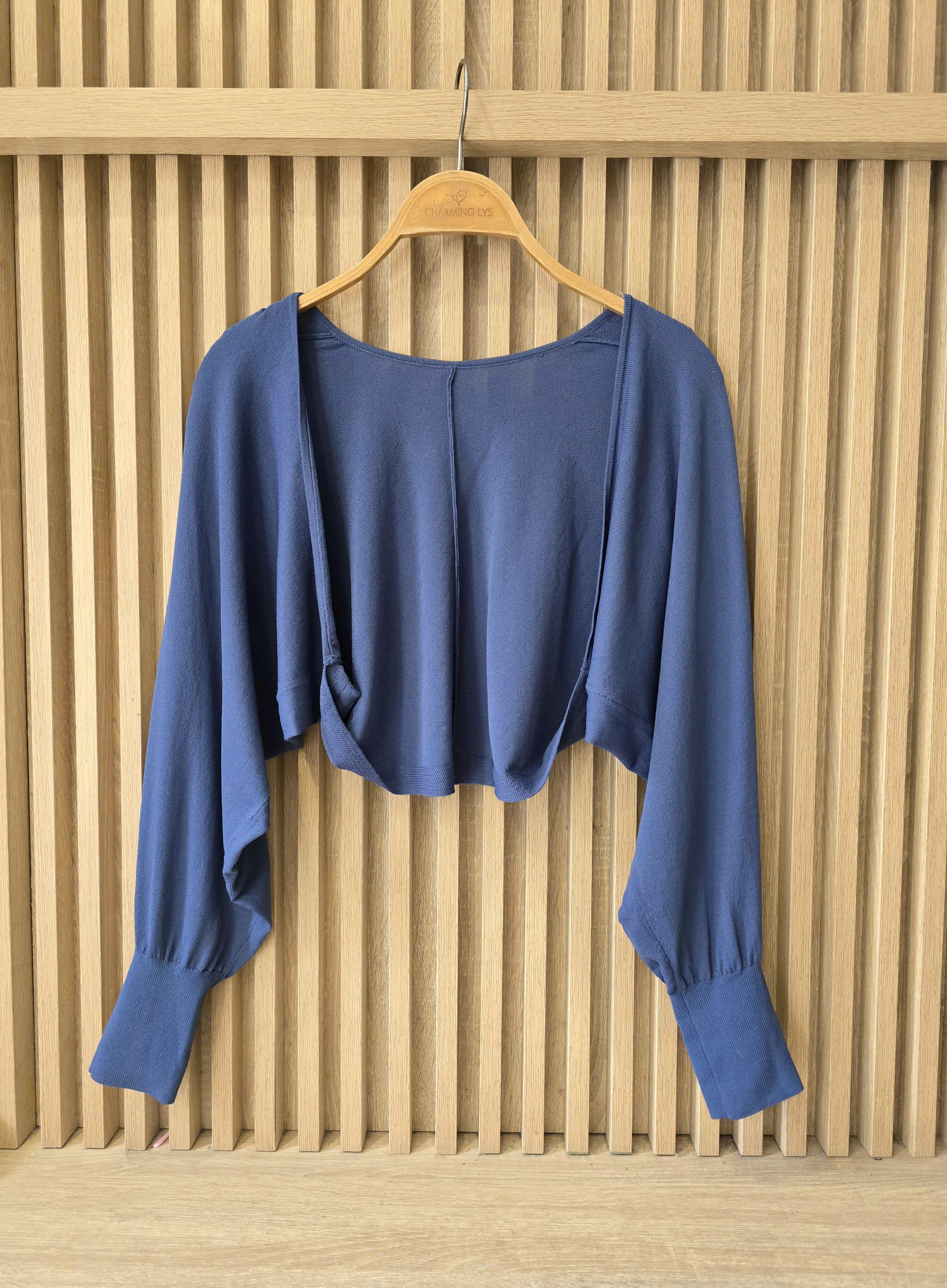 Áo khoác cardigan len dáng lửng dài tay thủy thủ