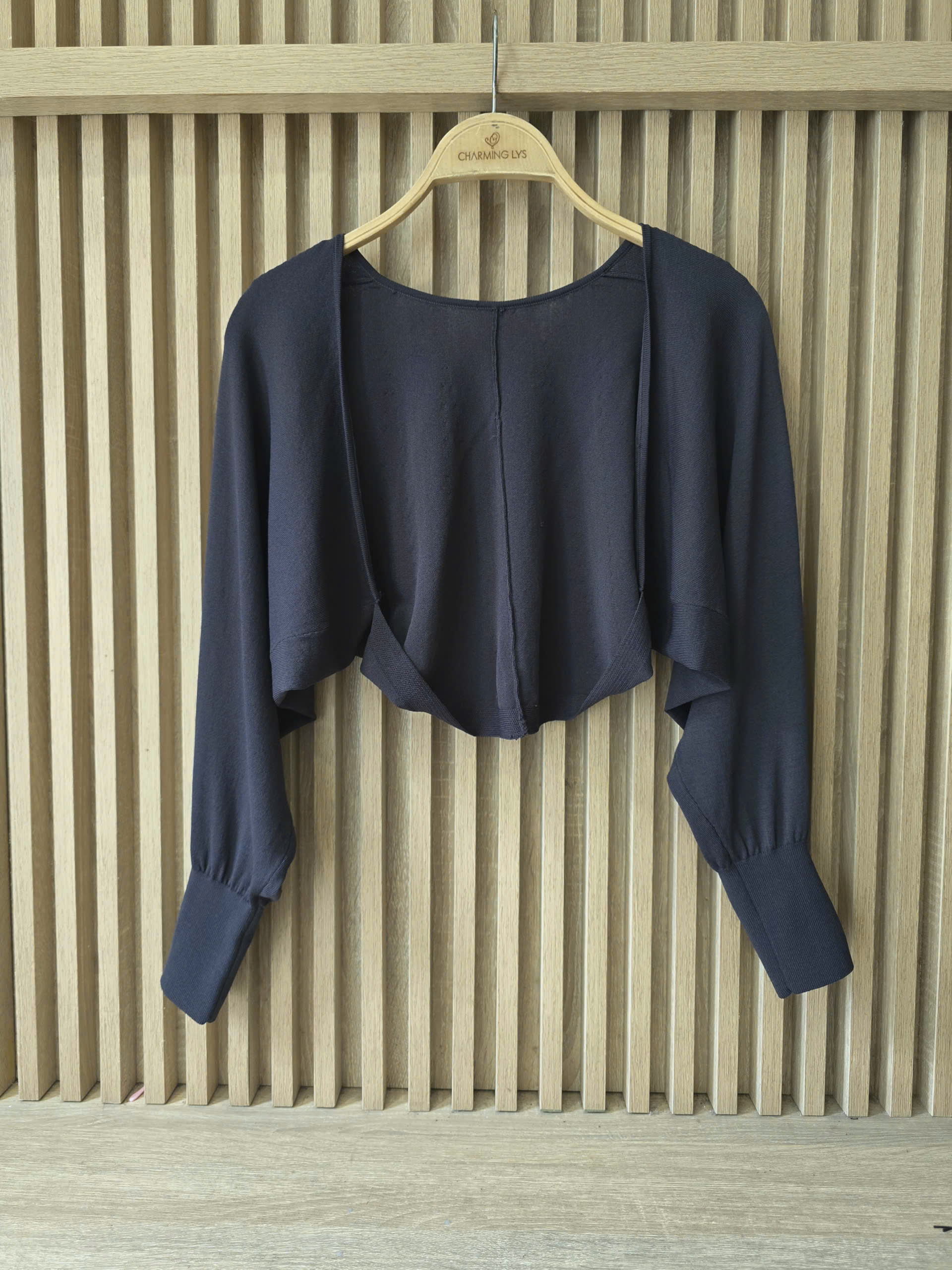 Áo khoác cardigan len dáng lửng dài tay thủy thủ