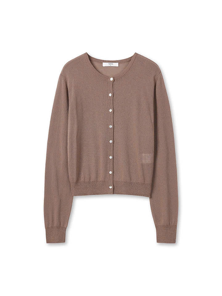 Áo khoác cardigan len mongtogi, cúc sừng, 8 cúc
