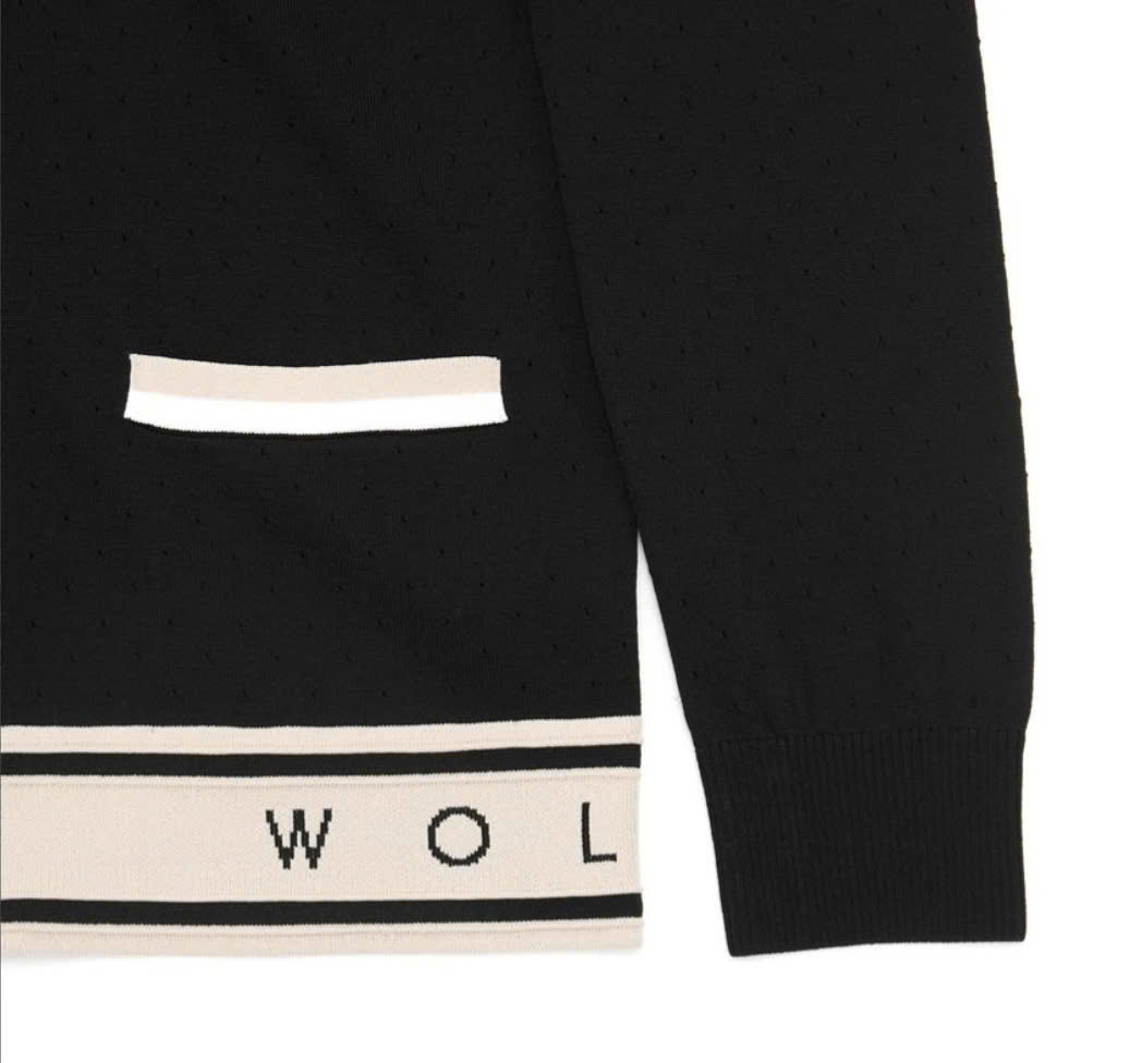 Áo khoác cardigan mỏng kéo khóa, logo sóc bên phải ngực