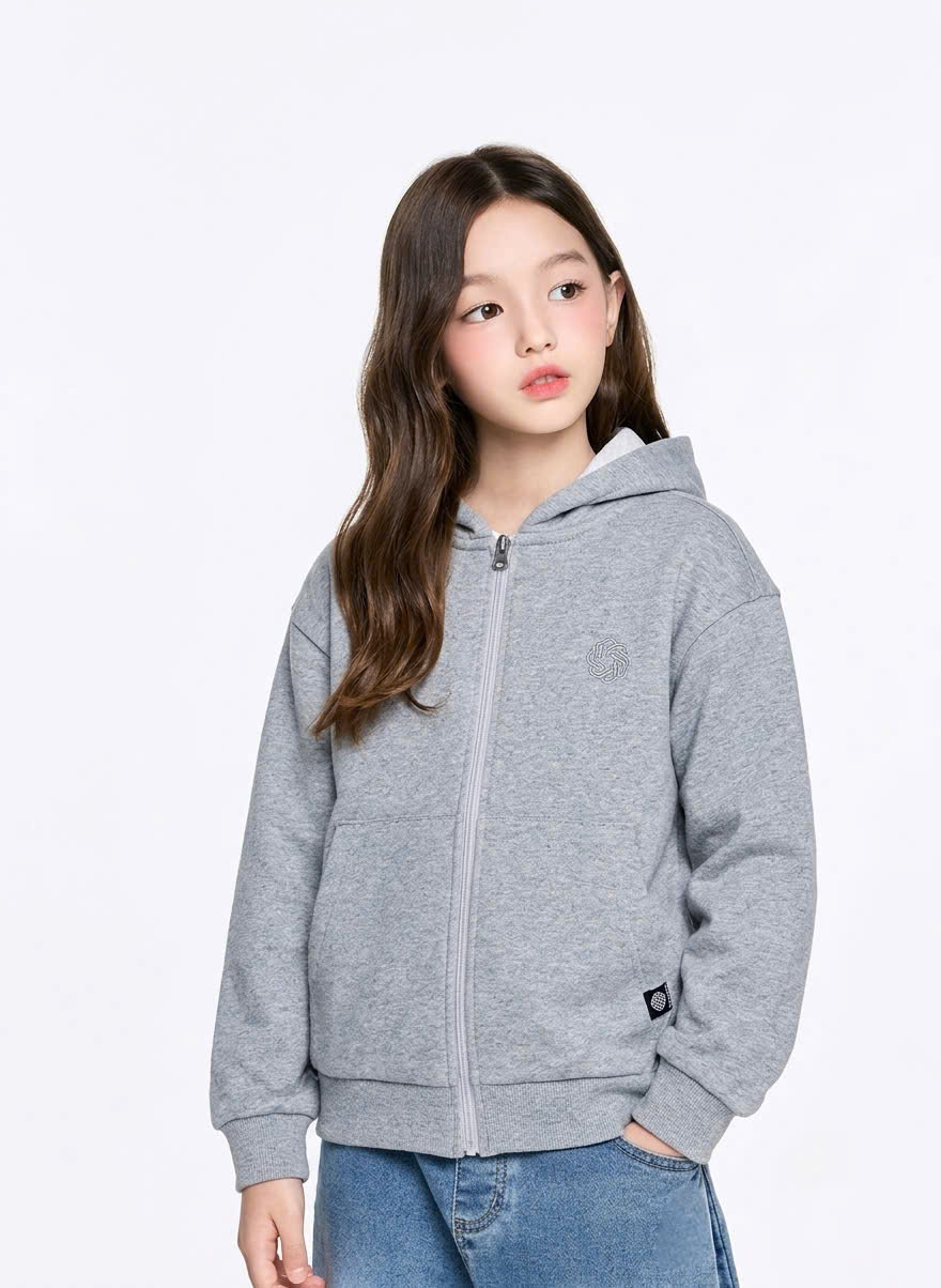 Áo khoác hoodie nỉ da cá Beemon, dài tay thêu vòng nguyệt quế