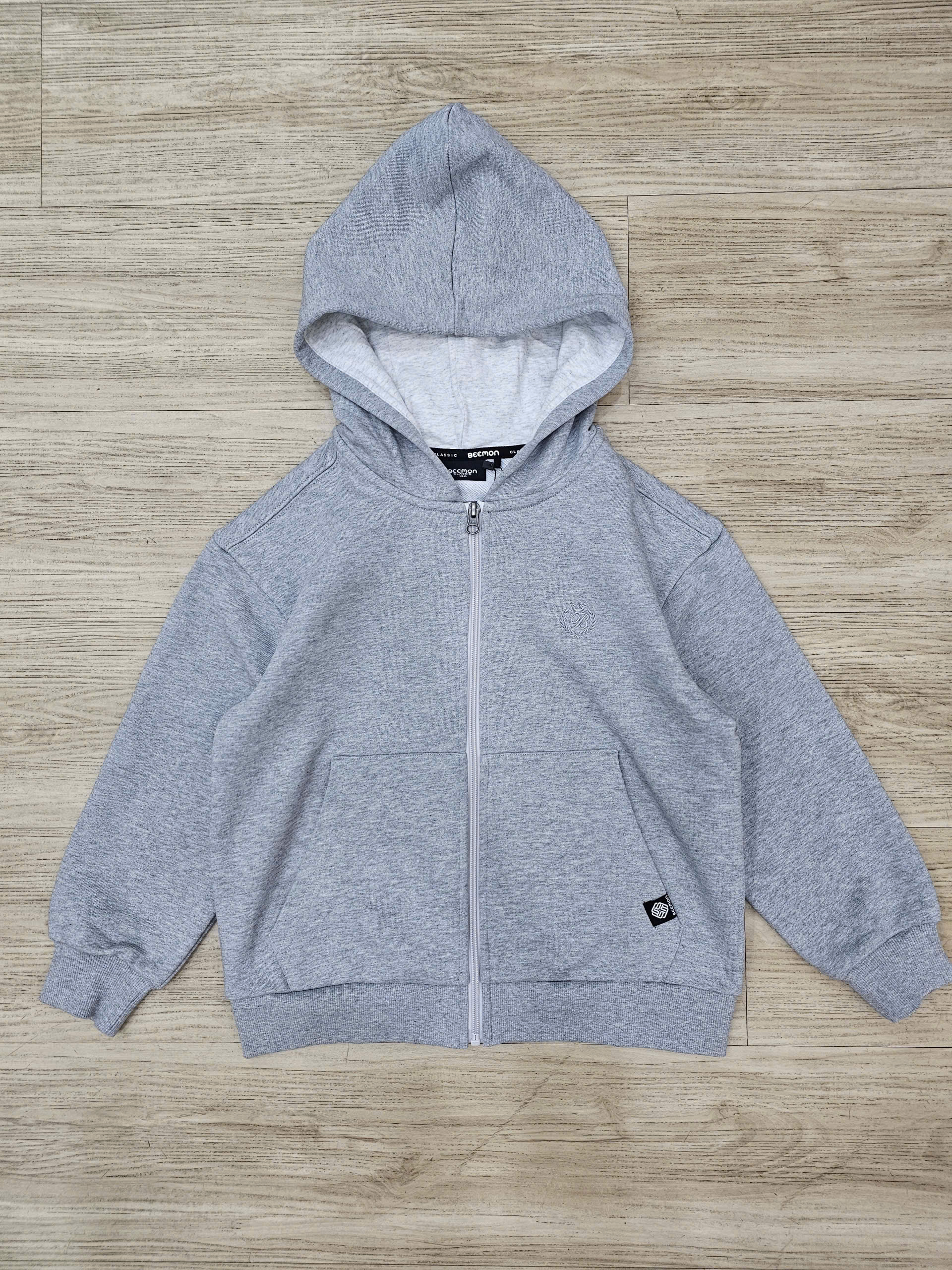Áo khoác hoodie nỉ da cá Beemon, dài tay thêu vòng nguyệt quế