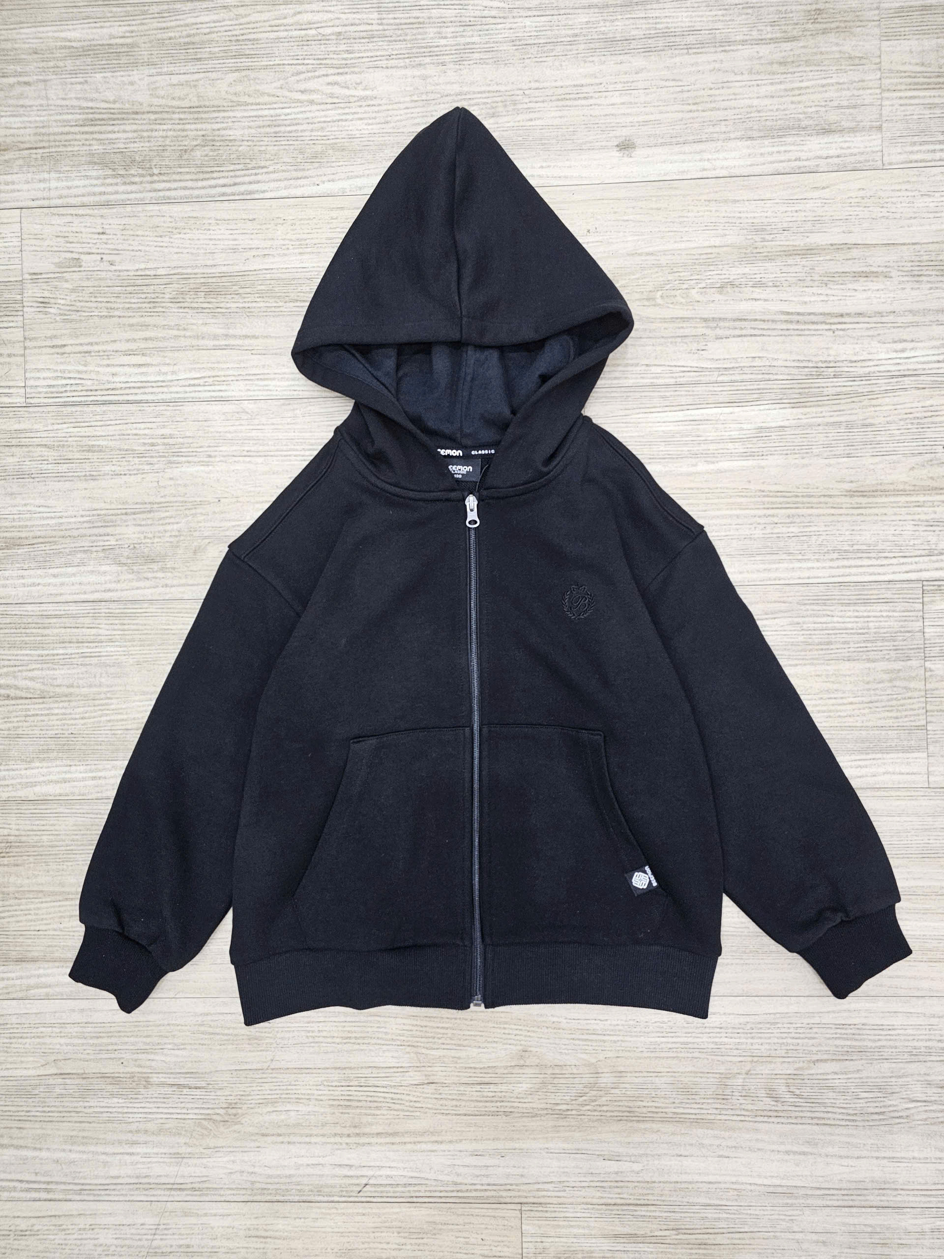 Áo khoác hoodie nỉ da cá Beemon, dài tay thêu vòng nguyệt quế