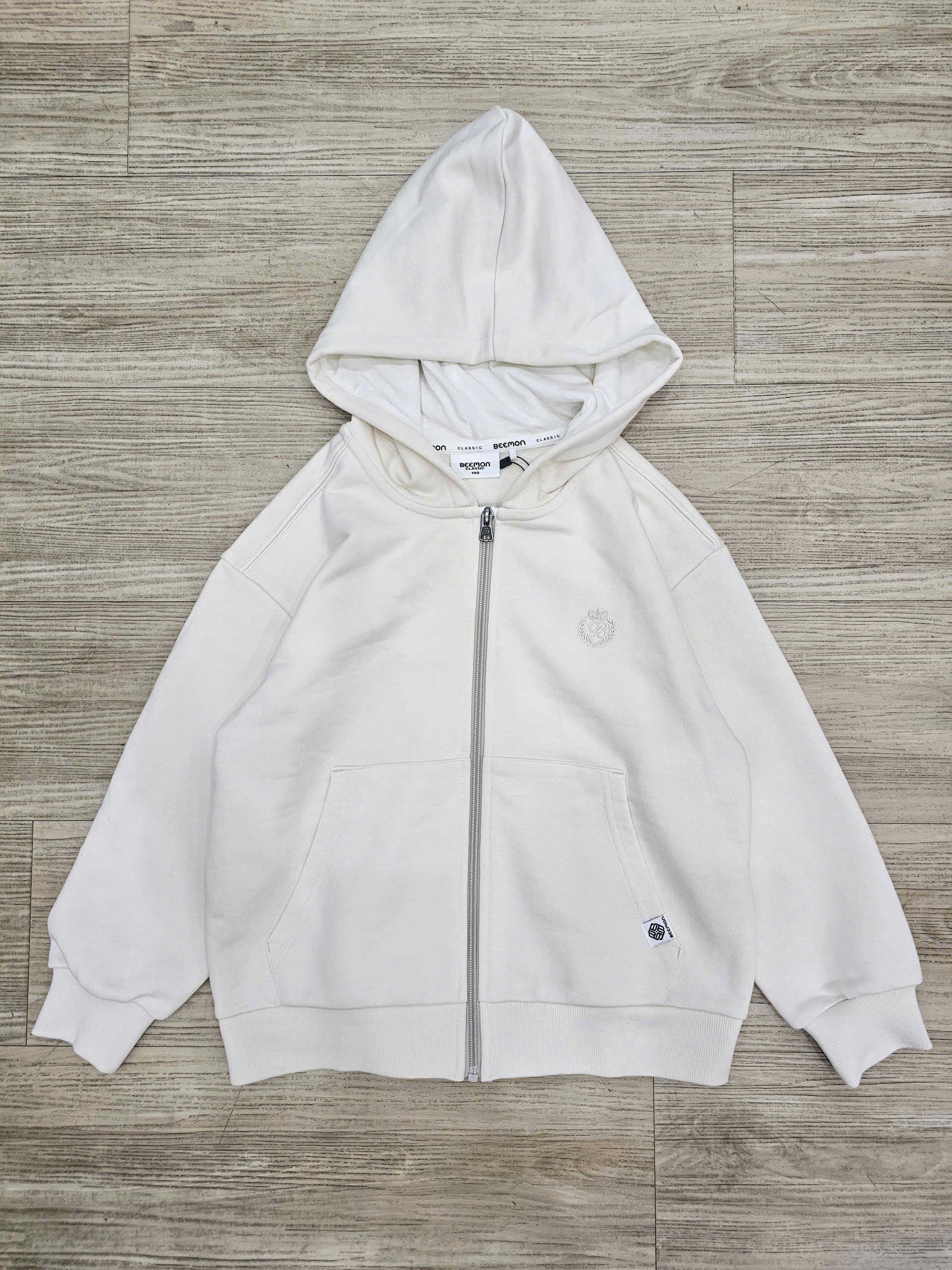 Áo khoác hoodie nỉ da cá Beemon, dài tay thêu vòng nguyệt quế