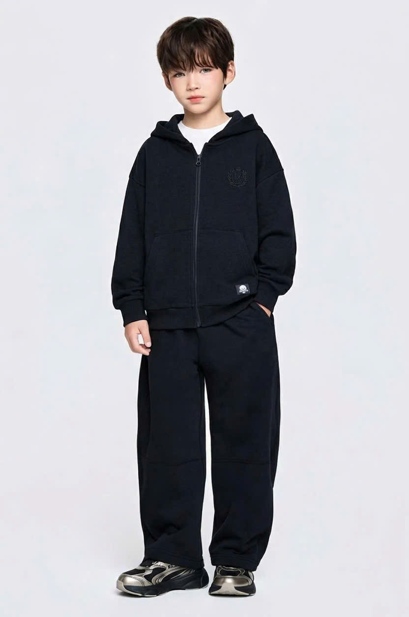 Áo khoác hoodie nỉ da cá Beemon, dài tay thêu vòng nguyệt quế