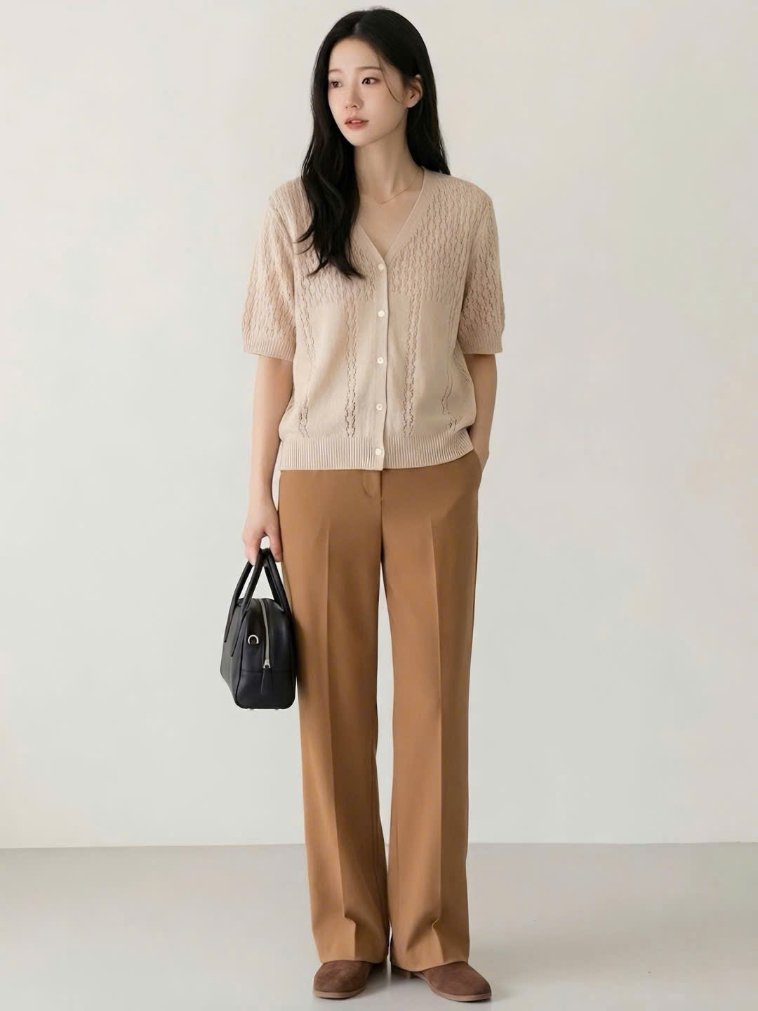 Áo len cardigan len cộc tay