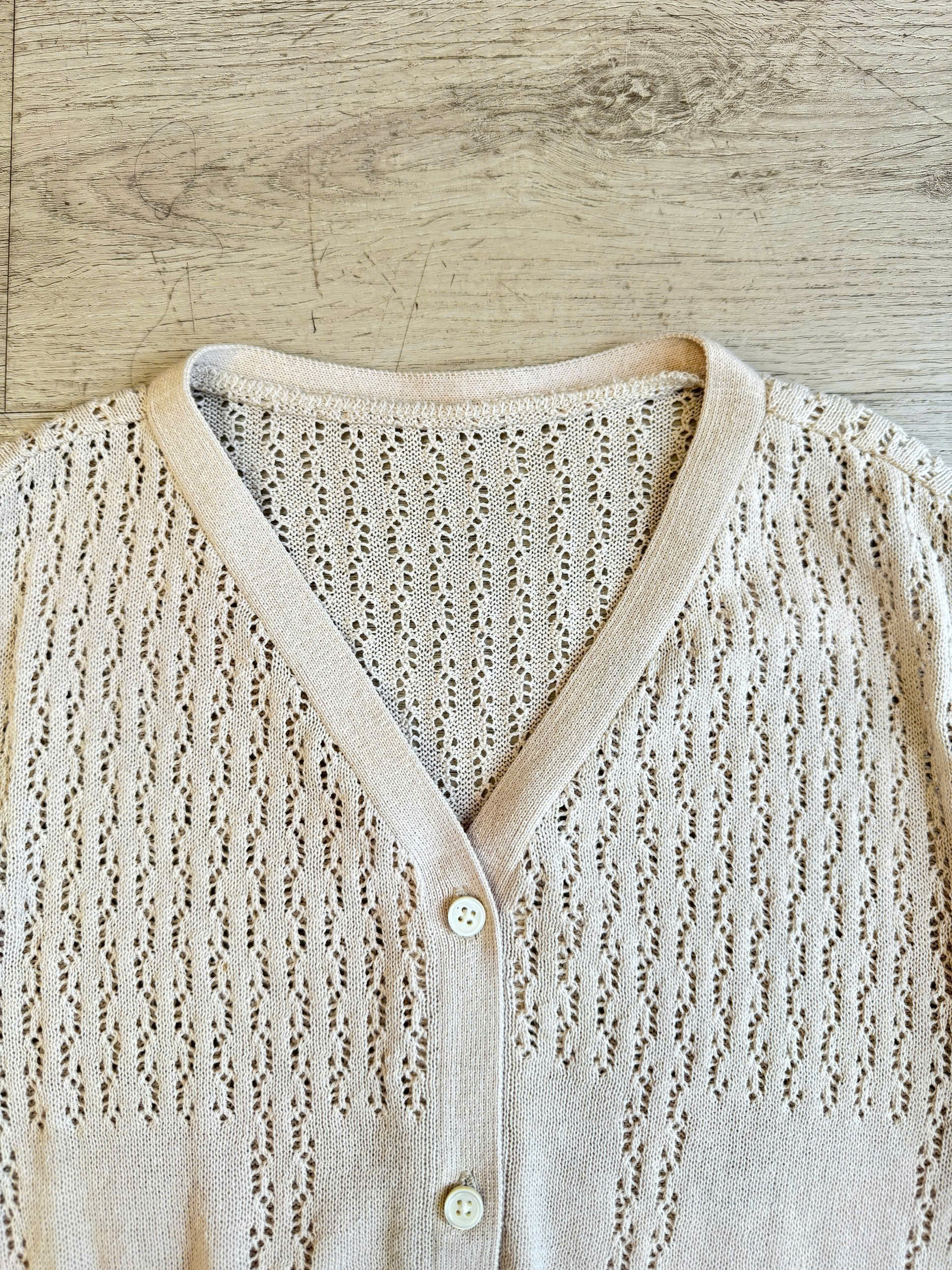 Áo len cardigan len cộc tay