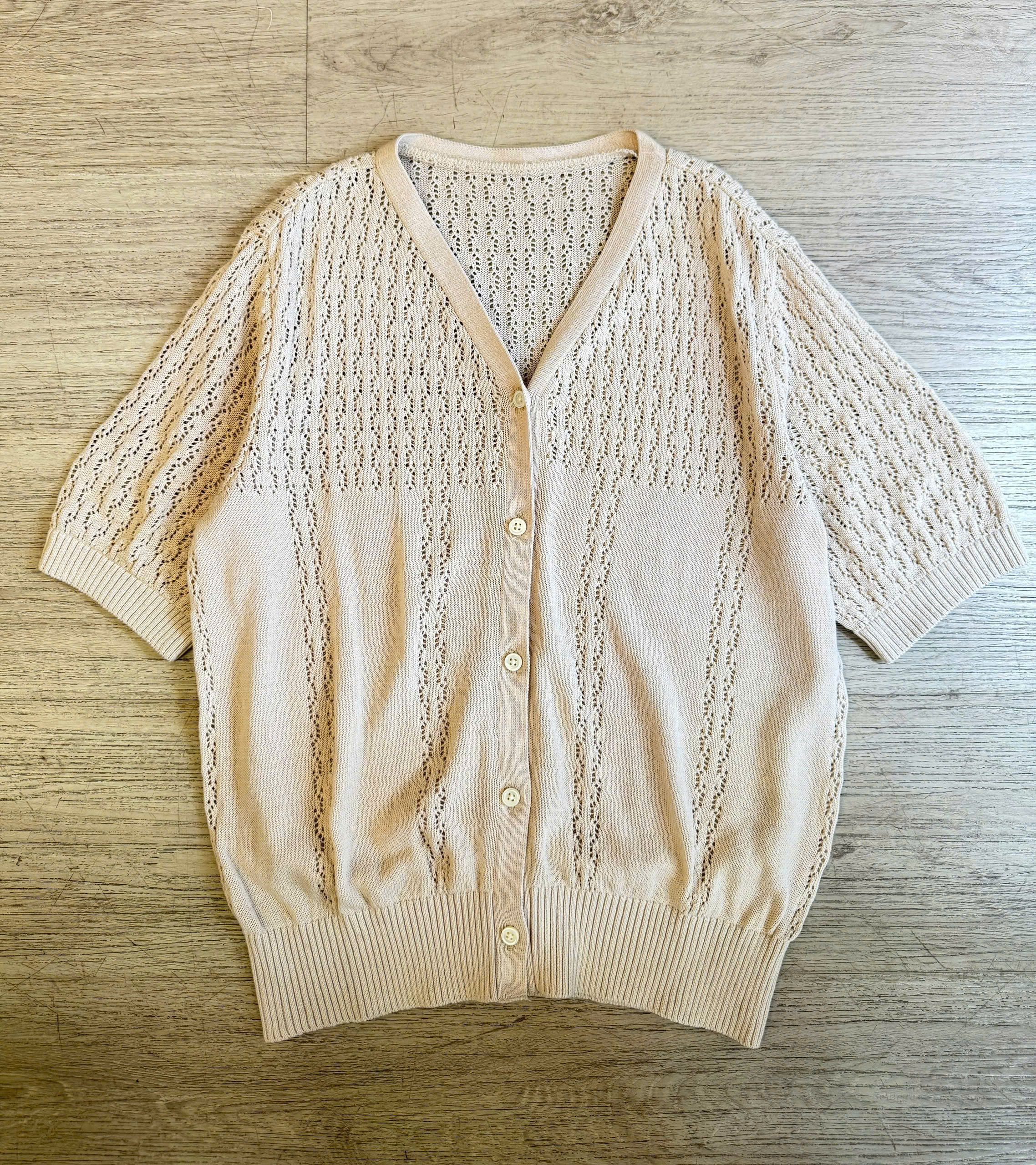 Áo len cardigan len cộc tay