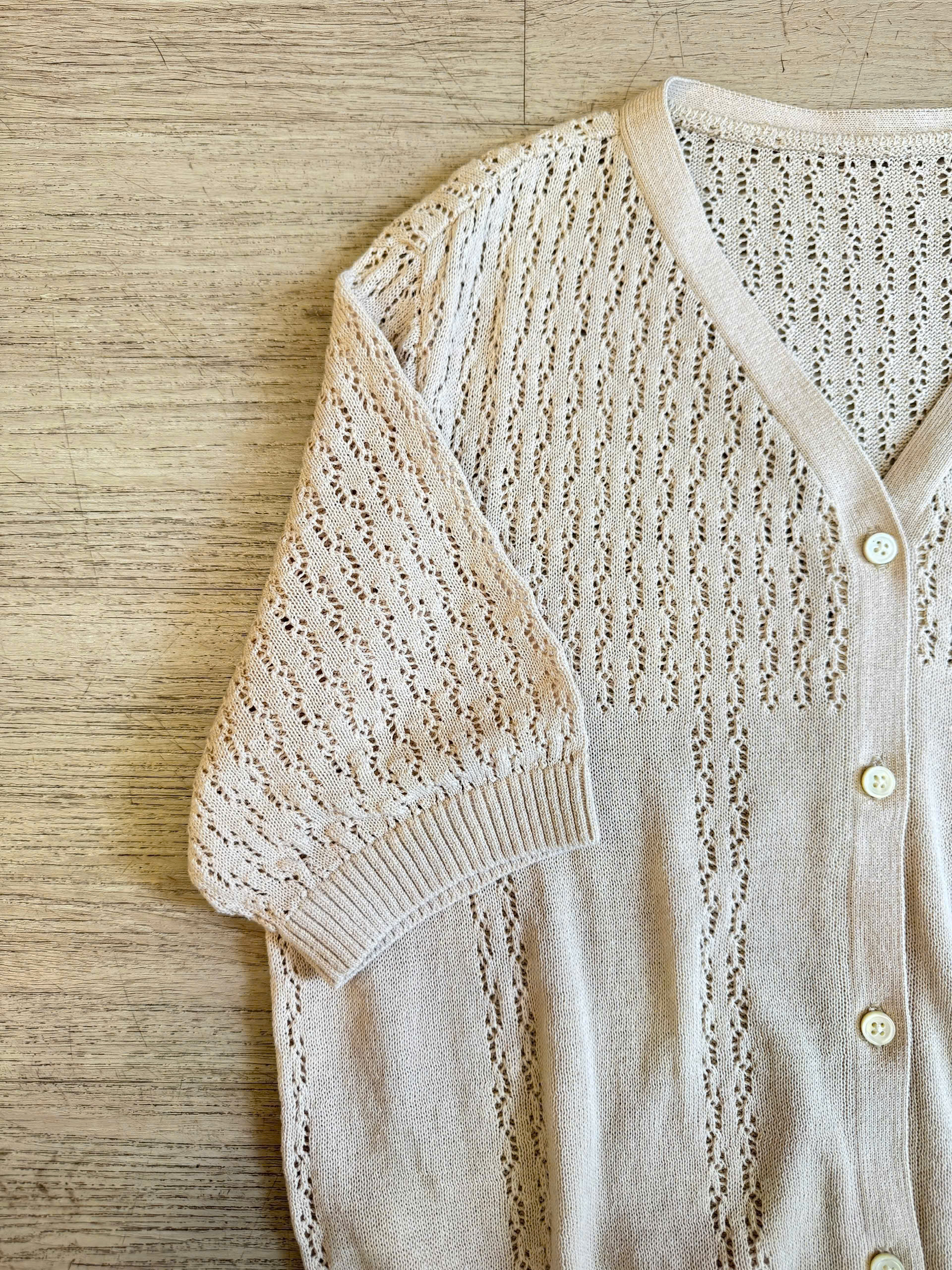 Áo len cardigan len cộc tay
