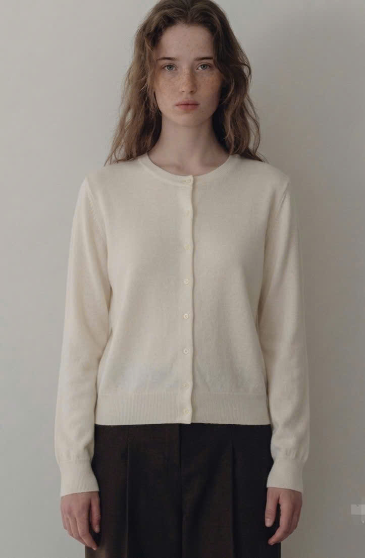 Áo len khoác cardigan, cổ tròn, bo gấu, chất len dày dặn