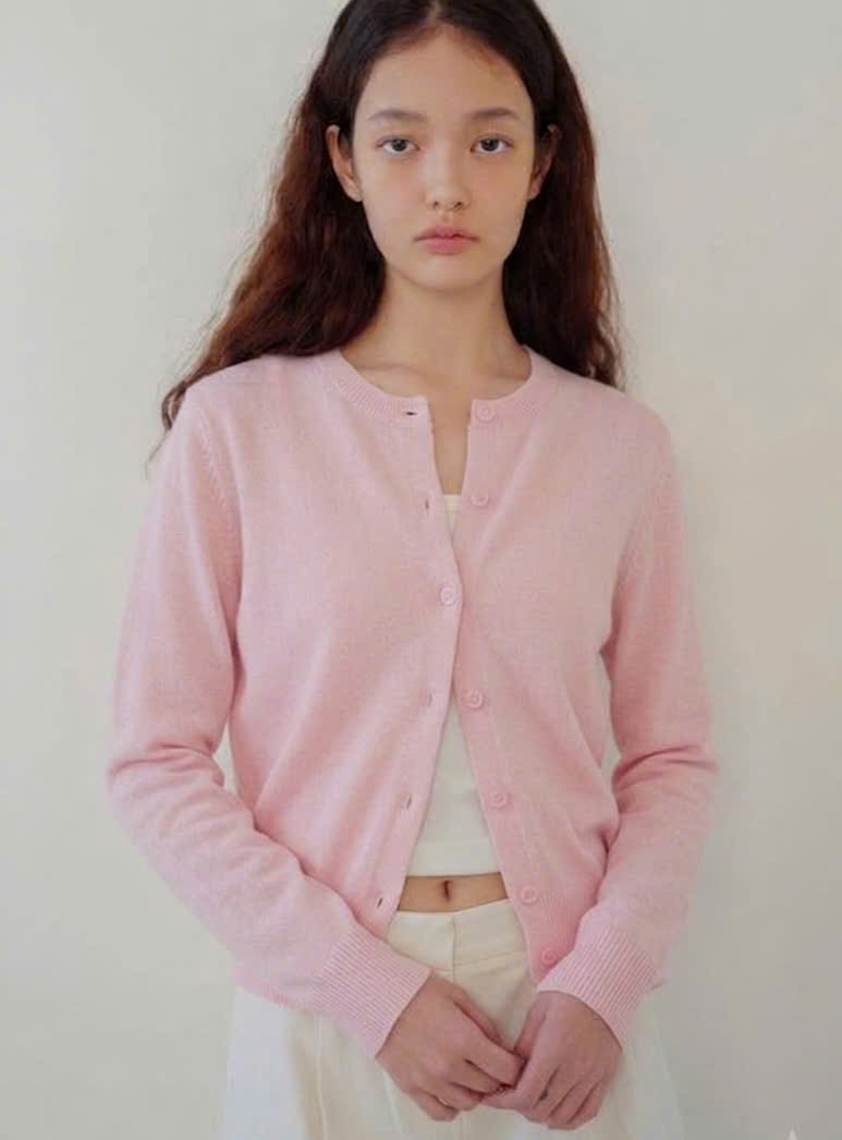 Áo len khoác cardigan, cổ tròn, bo gấu, chất len dày dặn