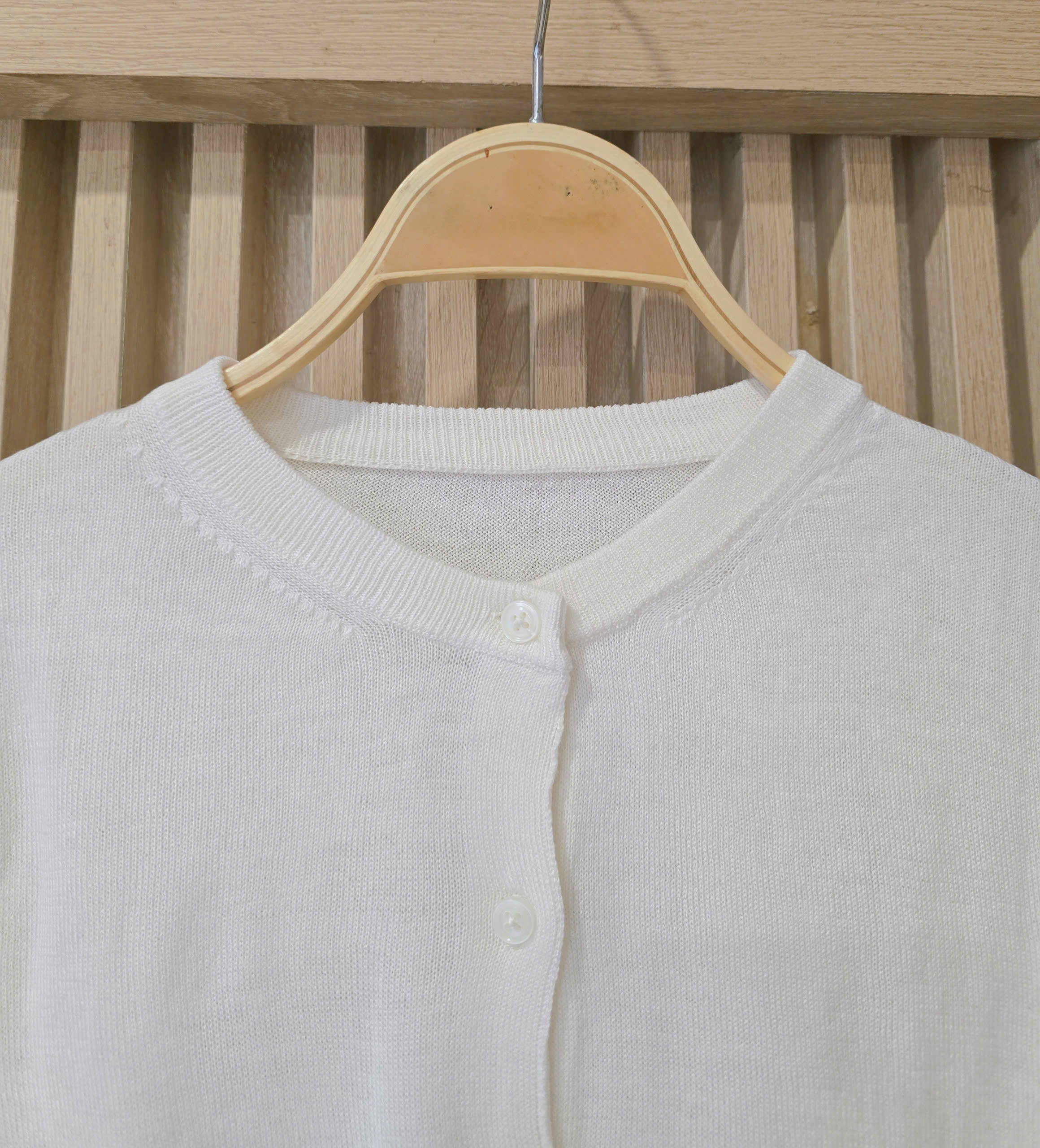 Áo len khoác cardigan, cổ tròn, bo gấu, chất len dày dặn