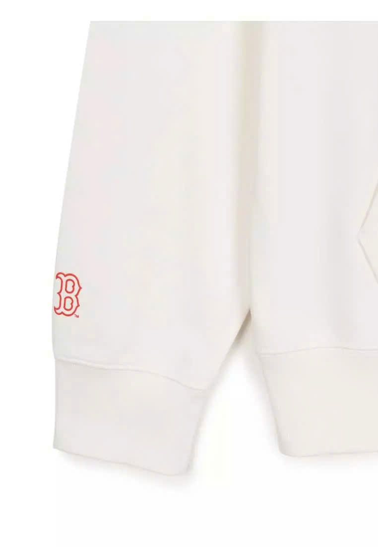 Áo nỉ hoodie trắng, có chữ redsox hình trái tim đỏ bên ngực